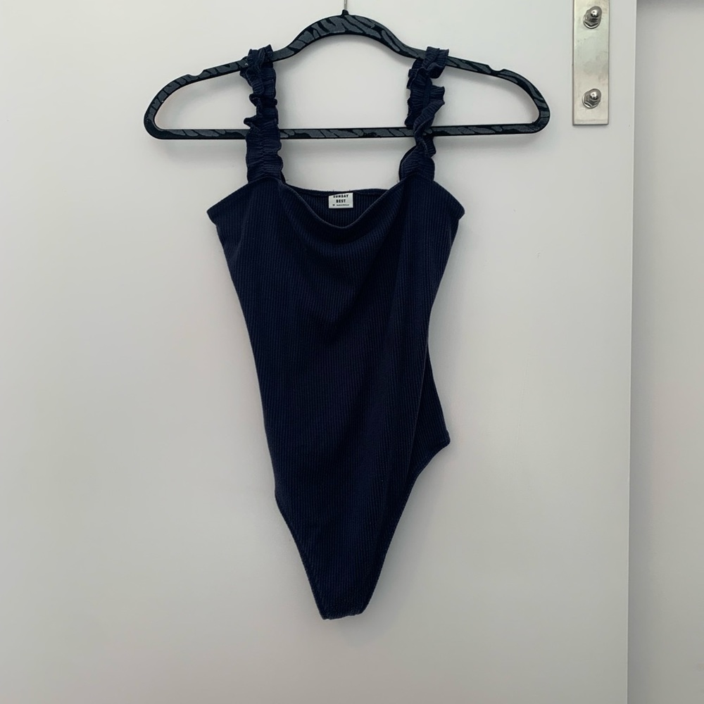 Aritzia Firecracker Navy Bodysuit